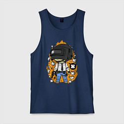 Майка мужская хлопок PUBG, цвет: тёмно-синий