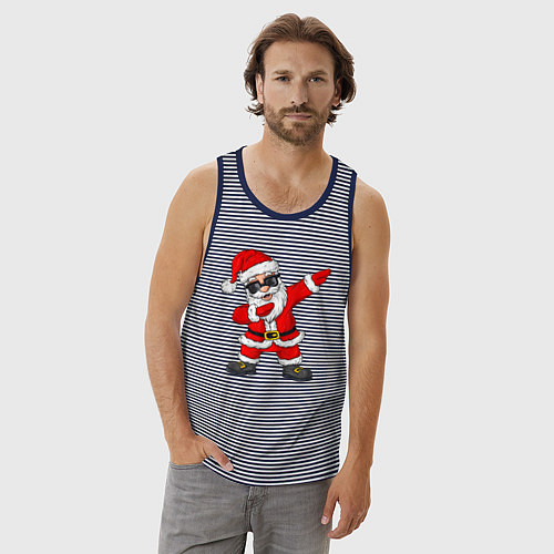 Мужская майка Dabing Santa / Синяя тельняшка – фото 3