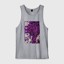 Майка мужская хлопок Evangelion Eva-01, цвет: меланж