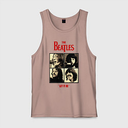Майка мужская хлопок The Beatles LET IT BE, цвет: пыльно-розовый