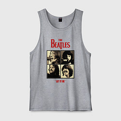 Майка мужская хлопок The Beatles LET IT BE, цвет: меланж