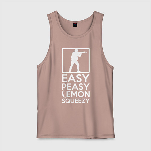 Мужская майка Изи пизи лемон сквизи CS GO / Пыльно-розовый – фото 1