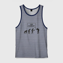 Майка мужская хлопок CS GO спина Z, цвет: синяя тельняшка