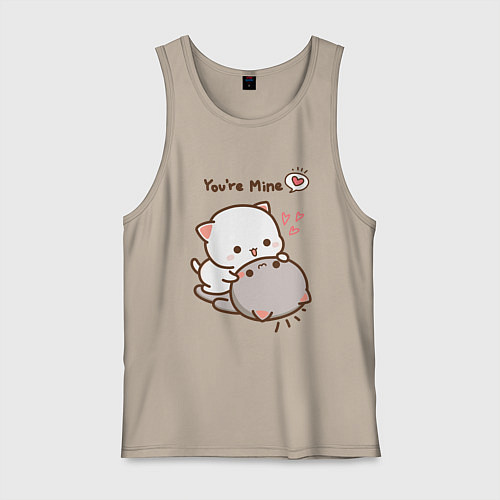 Мужская майка Влюблённые котята / Миндальный – фото 1