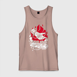 Майка мужская хлопок Cyberpunk 2077 SAMURAI, цвет: пыльно-розовый