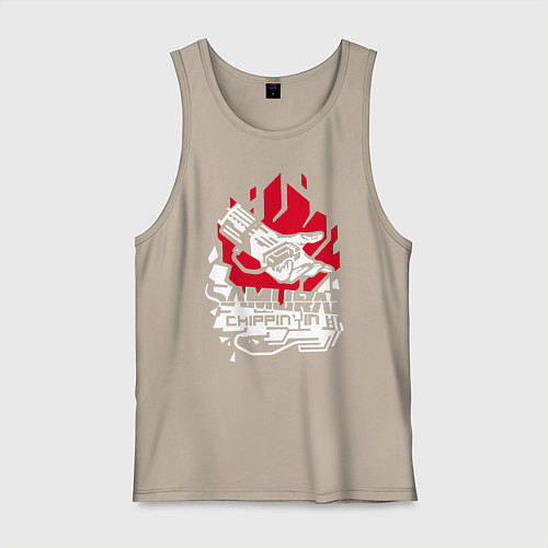 Мужская майка Cyberpunk 2077 SAMURAI / Миндальный – фото 1