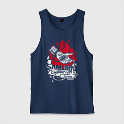 Майка мужская хлопок Cyberpunk 2077 SAMURAI, цвет: тёмно-синий