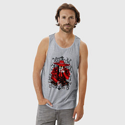 Майка мужская хлопок Hellsing Хеллсинг, цвет: меланж — фото 2