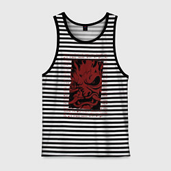 Майка мужская хлопок Cyberpunk 2077 SAMURAI, цвет: черная тельняшка