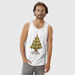 Майка мужская хлопок Avocado Christmas Tree, цвет: белый — фото 2