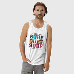 Майка мужская хлопок Surf, цвет: белый — фото 2