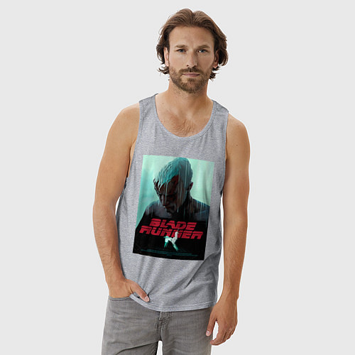 Мужская майка Слезы в дожде Blade Runner / Меланж – фото 3