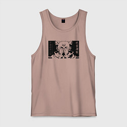 Майка мужская хлопок Магическая битва Сукуна, цвет: пыльно-розовый