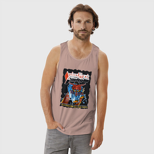 Мужская майка Judas Priest FIGHT / Пыльно-розовый – фото 3