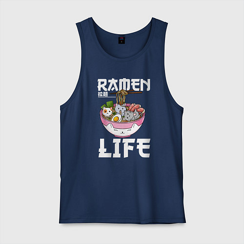 Мужская майка Ramen life / Тёмно-синий – фото 1