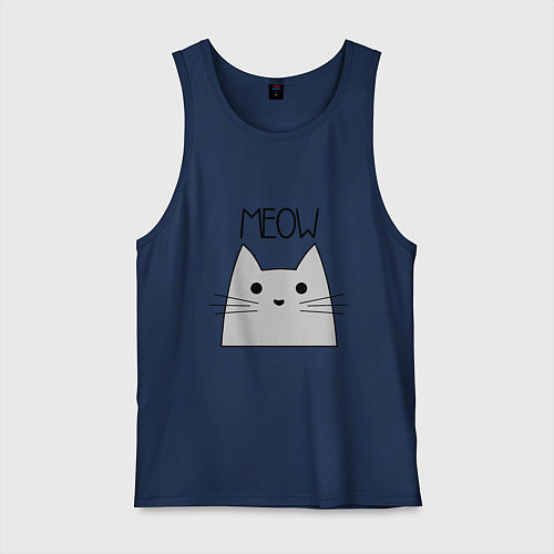 Мужская майка Котик - Мяу / Тёмно-синий – фото 1