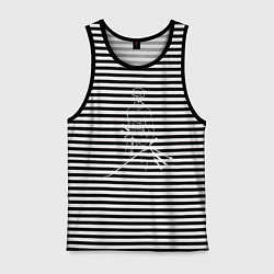 Майка мужская хлопок Лайн Арт Зоро из One Piece, цвет: черная тельняшка