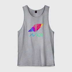 Майка мужская хлопок AVICII RAIBOW, цвет: меланж