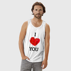 Майка мужская хлопок I LOVE YOU HEART Z, цвет: белый — фото 2