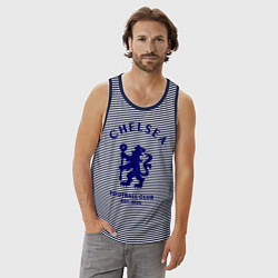 Майка мужская хлопок Chelsea Est. 1905, цвет: синяя тельняшка — фото 2