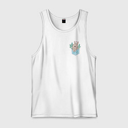 Майка мужская хлопок Bunny in the pocket, цвет: белый