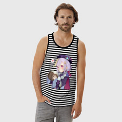 Майка мужская хлопок Ци Ци Кокосовое молоко, цвет: черная тельняшка — фото 2