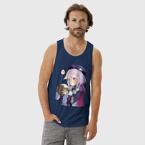 Мужская майка Ци Ци Кокосовое молоко / Тёмно-синий – фото 3