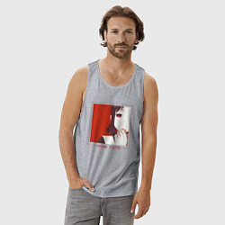 Майка мужская хлопок Kaguya How Cute, цвет: меланж — фото 2