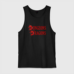 Майка мужская хлопок Dungeons and Dragons Драконы, цвет: черный