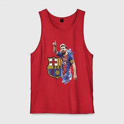 Майка мужская хлопок Lionel Messi Barcelona Argentina!, цвет: красный