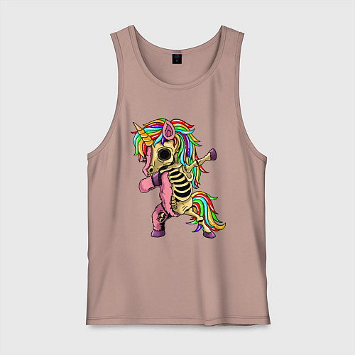 Мужская майка Единорог зомби dab / Пыльно-розовый – фото 1