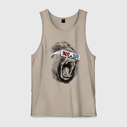 Майка мужская хлопок Дикая горилла, цвет: миндальный