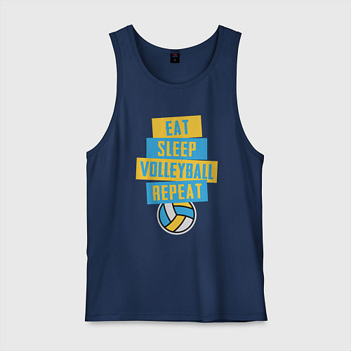 Мужская майка Еда, сон, волейбол / Тёмно-синий – фото 1