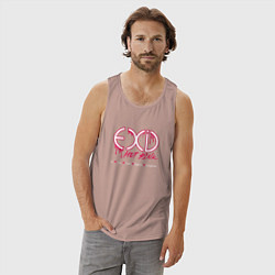 Майка мужская хлопок EXID Hot Pink, цвет: пыльно-розовый — фото 2