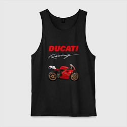 Майка мужская хлопок DUCATI ДУКАТИ MOTOSPORT, цвет: черный