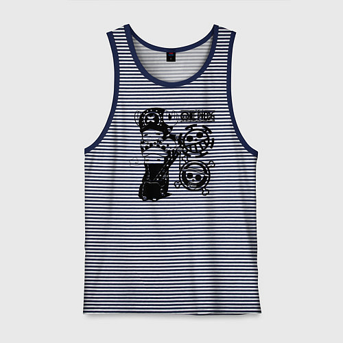 Мужская майка Тони Тони Чоппер и Трафальгар Ло One Piece / Синяя тельняшка – фото 1