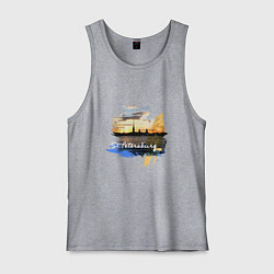 Майка мужская хлопок Travel Санк-Петербург, цвет: меланж