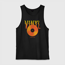 Майка мужская хлопок Vinyl sounds better, цвет: черный