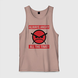 Майка мужская хлопок Angry marines, цвет: пыльно-розовый