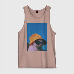 Мужская майка Котик в шляпе и очках