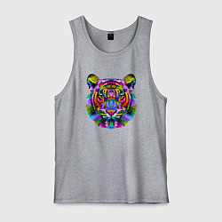 Майка мужская хлопок Amazing Tiger, цвет: меланж