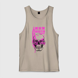 Майка мужская хлопок Череп Хулиган, цвет: миндальный