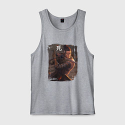 Майка мужская хлопок Warrior Sekiro shadows die twice Z, цвет: меланж