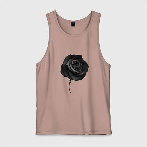 Мужская майка Чёрная роза Black rose / Пыльно-розовый – фото 1