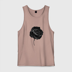 Майка мужская хлопок Чёрная роза Black rose, цвет: пыльно-розовый