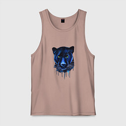 Мужская майка Голова пантеры потекшая краска