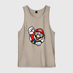 Майка мужская хлопок MarioFace, цвет: миндальный