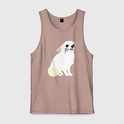 Майка мужская хлопок Шкодливый Чихуахуа, цвет: пыльно-розовый