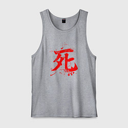 Майка мужская хлопок SEKIRO SHADOW DIE TWICE СИМВОЛ СМЕРТИ, цвет: меланж