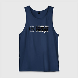 Майка мужская хлопок Линкин Парк Лого ЧБ Рок Linkin Park, цвет: тёмно-синий